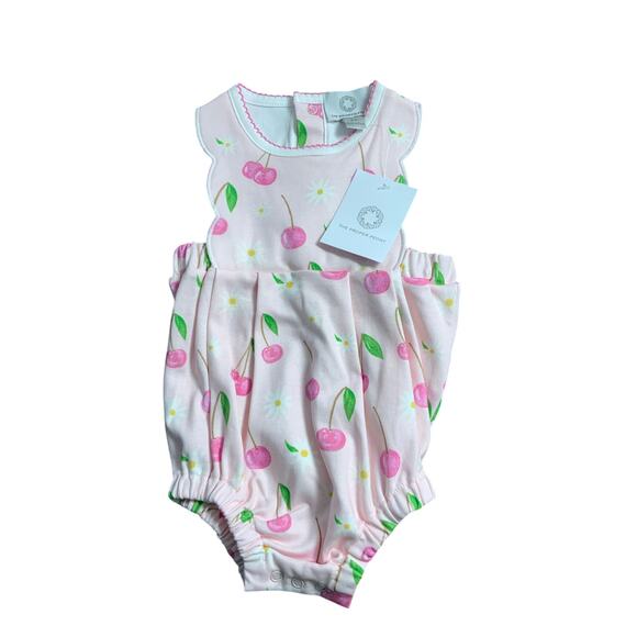 The Proper Peony The Cherry Bloom Girl Bubble‎ NWT size 6mo - Picture 1 of 3